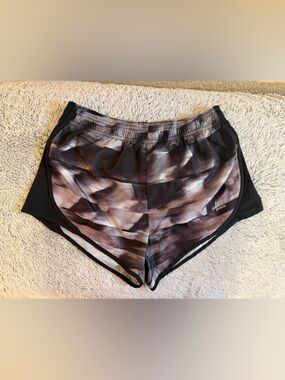 RBX Women's Black and Gray Abstract Athletic Shorts